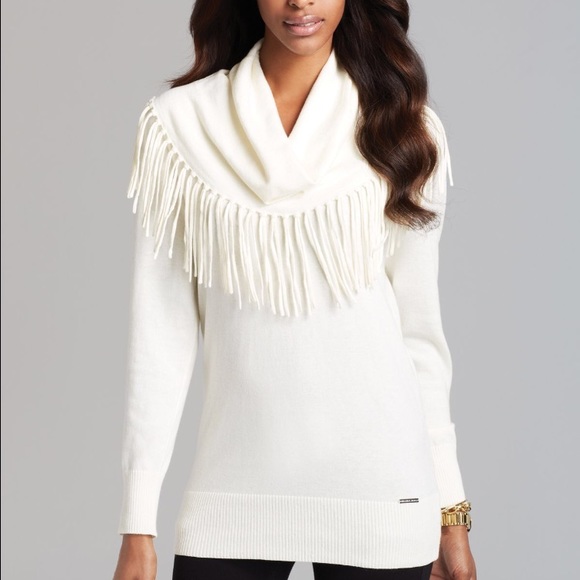 Michael Kors Fringe Cowl Neck Sweater