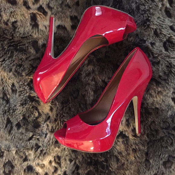 ALDO Shoes - Also Red Peep Toe Pumps