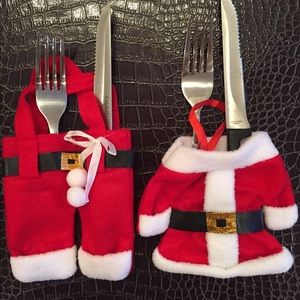 6 Christmas silverware decoration set of 6