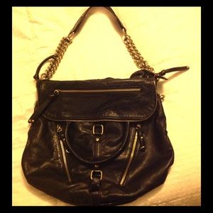 Sabina New York Black Leather Hobo Bag