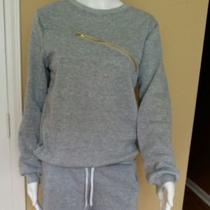 Brand New!  Cute Jogging Set with Gold Zippers!  M