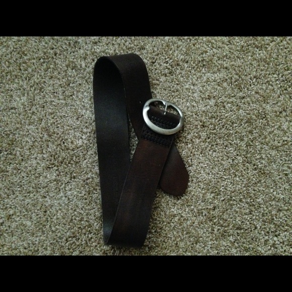 Fossil dark brown leather belt// waist belt
