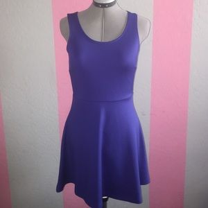 Blue sleeveless skater dress