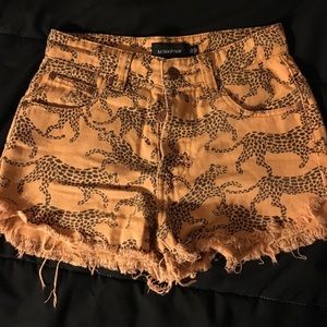 MINKPINK cheetah printed high waisted shorts