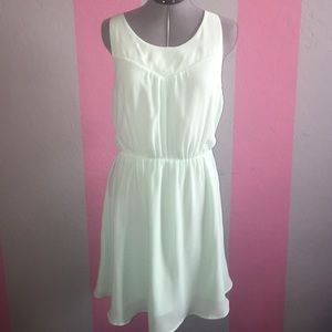 Sleeveless mint green knee length dress