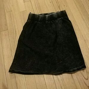 Distressed denim look skater skirt