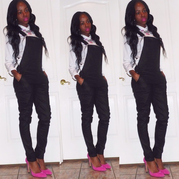 Forever21 Black Overalls