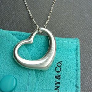 Tiffany & Co. LARGE open heart pendant necklace