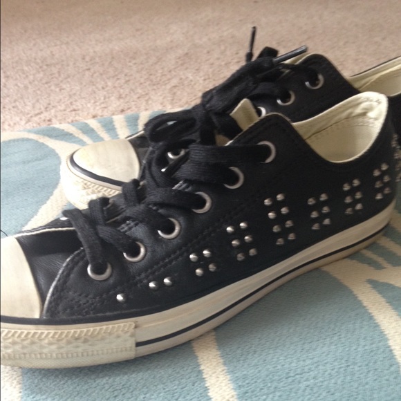 Black studded leather CONVERSE shoes
