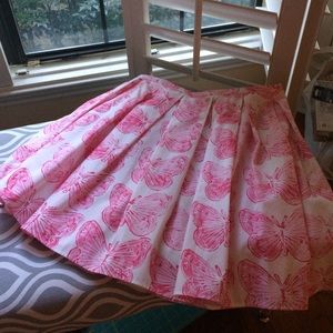 Pleated Red Valentino butterfly printed skirt.