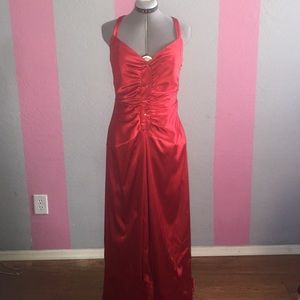 Formal red satin dress
