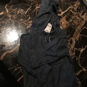 Denim pullover jacket