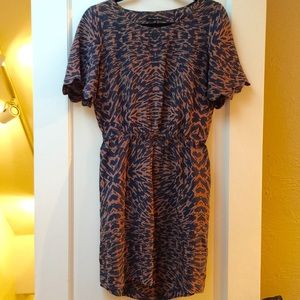 Madewell Pink & Navy Silk Dress