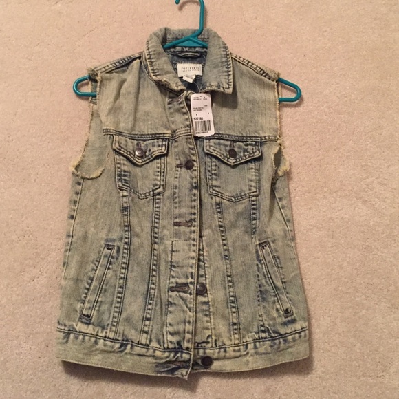 Denim acid wash vest