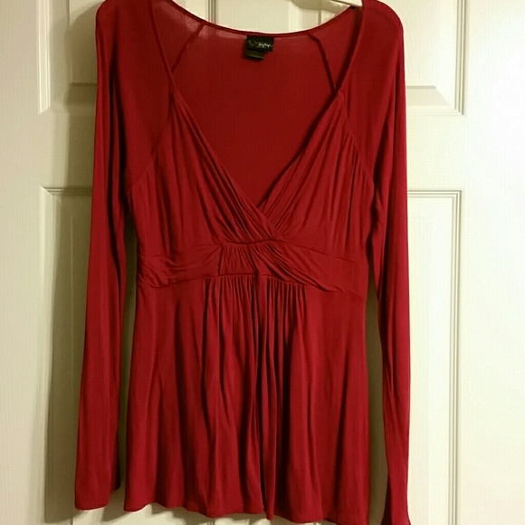 Red long sleeve top