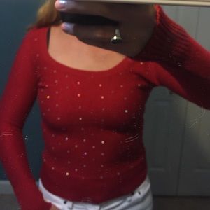 Candies adorable red sequined sweater