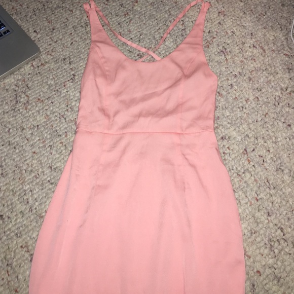 Strappy pink tobi body con dress