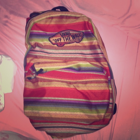 multi coloured vans backpack
