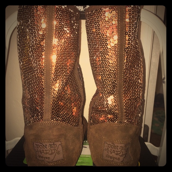 Brown 8.5 Ed Hardy winter boots