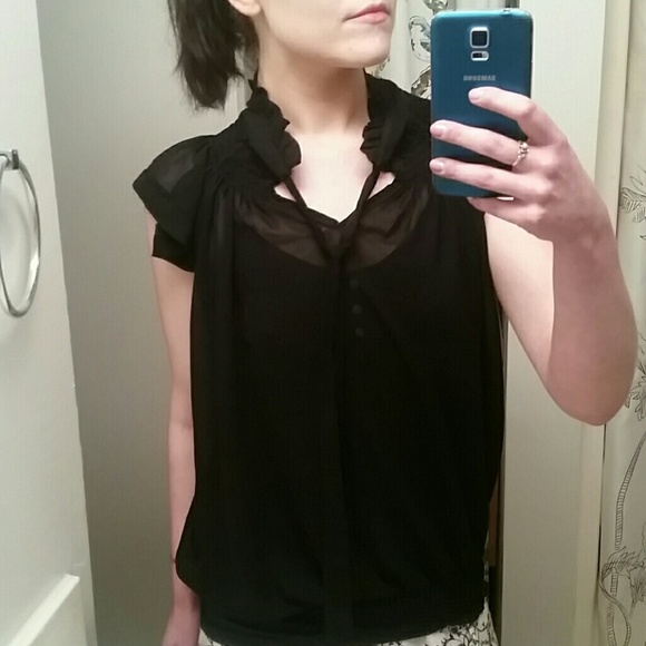 Sheer black AX blouse