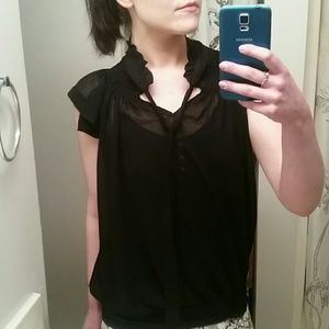 Sheer black AX blouse