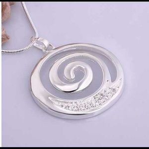 Silver spiral pendant necklace