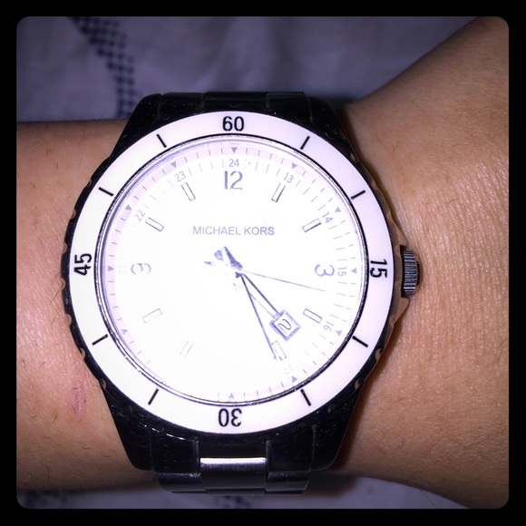 Rare, silver Michael Kors watch with opal screen