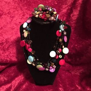 16" necklace and 3 stretch bracelets