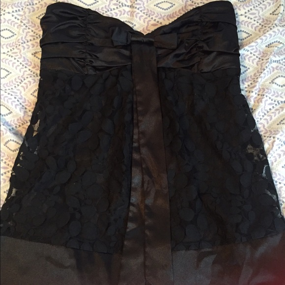 Valerie Joseph black lace strapless