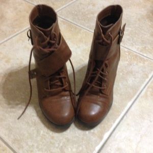 Tan Ankle Boots with a heel