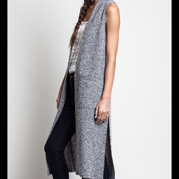 🍂Gorgeous Grey Melange Duster - Picture 4 of 4