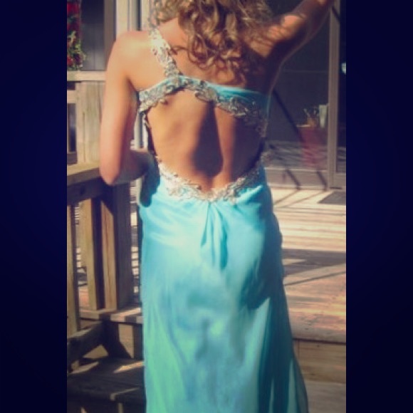 Teal Prom dress.