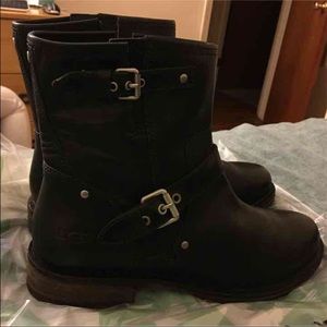 Ugg Black Low Moto Zip