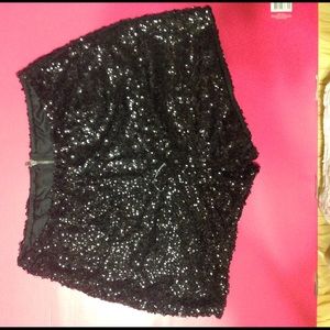 High Waisted Sequined Shorts
