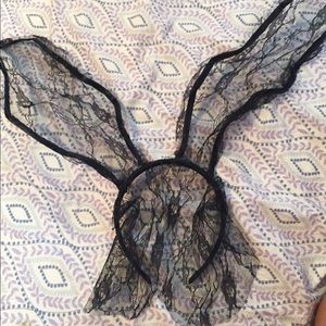 Sexy lace bunny ears with veil