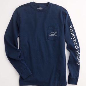 Navy Vineyard Vines L/S tee