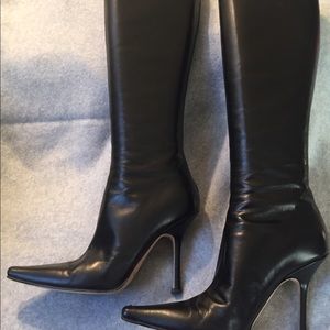 Jimmy Choo (size 39) Black Kid Leather Boots