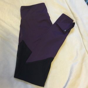 ONZIE- purple leggings with mesh detail