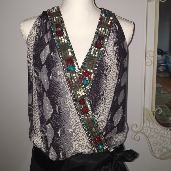 Bebe silky beaded top