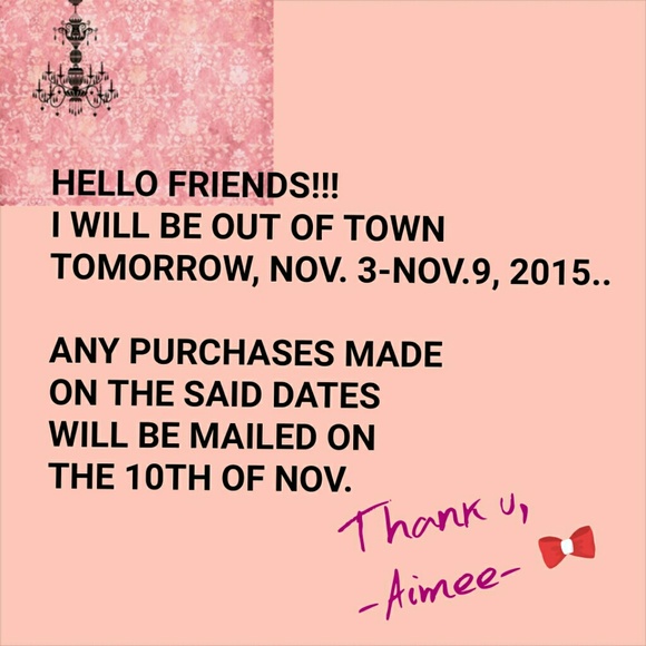 NOTICE OF TRAVEL!!!