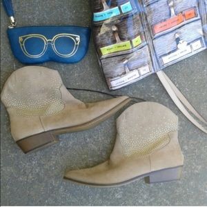 Western Studded Tan Booties