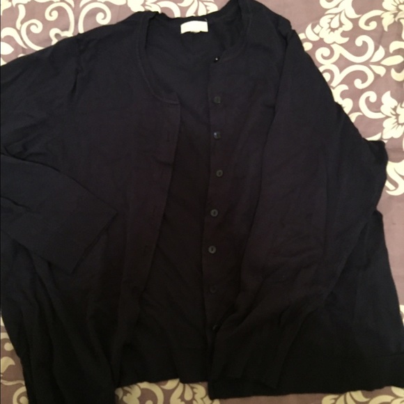 navy cardigan
