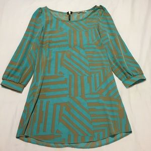 Blue & Cream Long Blouse