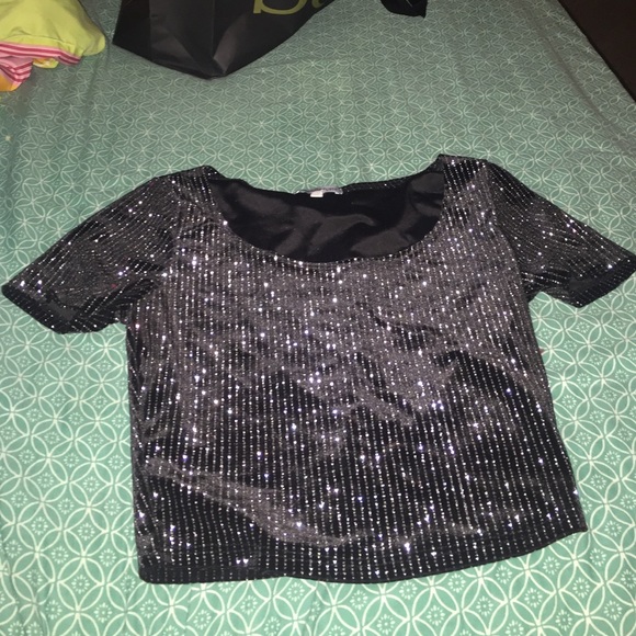 Charlotte Russe Sparkly Crop Top