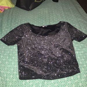 Charlotte Russe Sparkly Crop Top