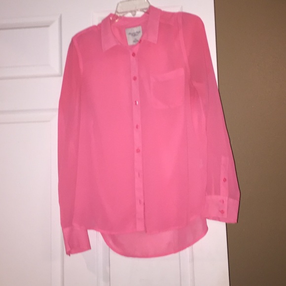 American Eagle Outfitters Tops Pink Sheer Shirt From Ae Poshmark