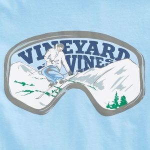 Light blue skiing Vineyard vines tee