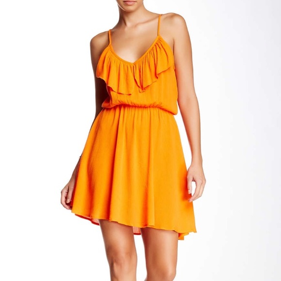 Orange Ruffle Cami Dress