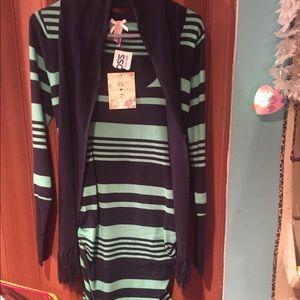 Blue striped sweater dress