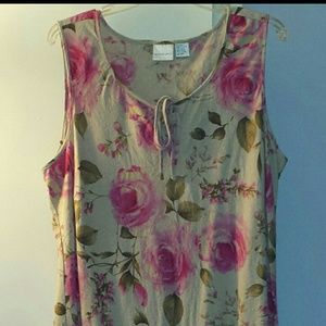 Flower fun linen sleeveless dress